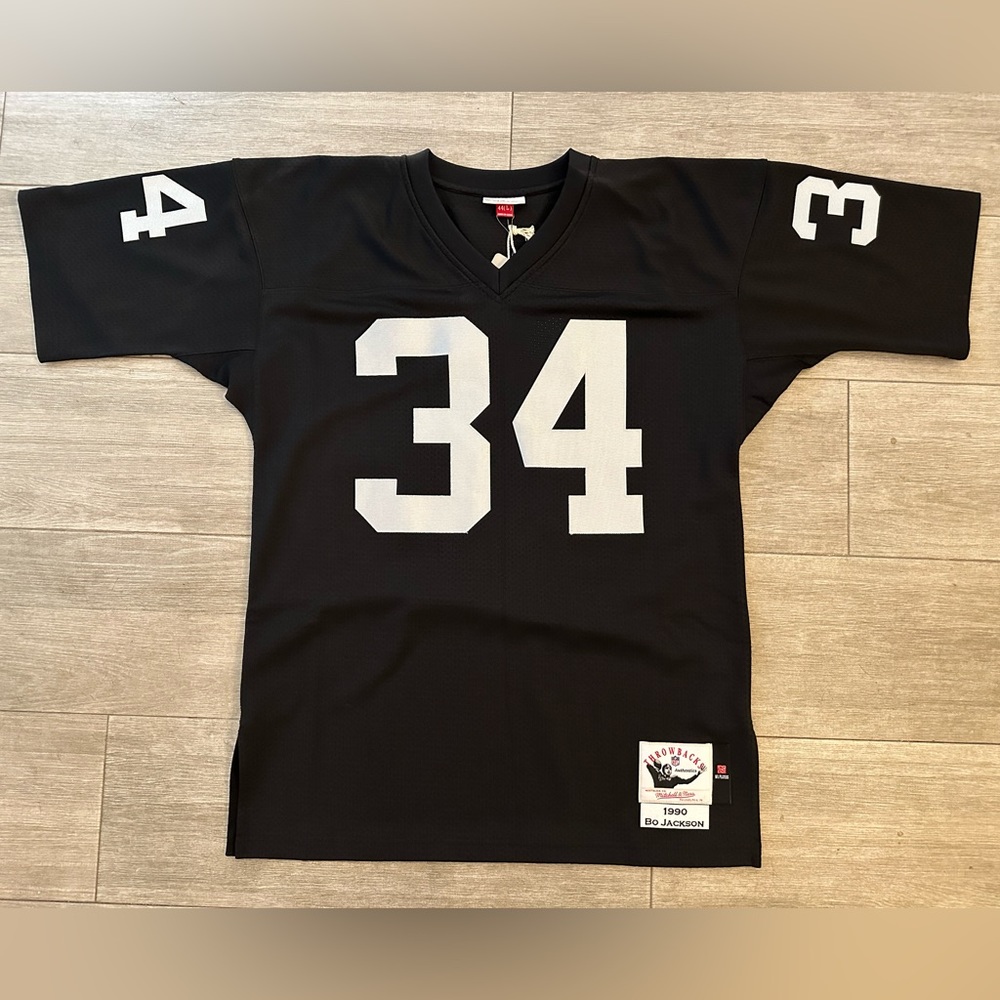 Bo Jackson Mitchell & Ness Los Angeles Raiders 1990 Black Authentic Jersey 44 L